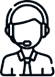 Ícone de uma pessoa com headset de suporte operacional